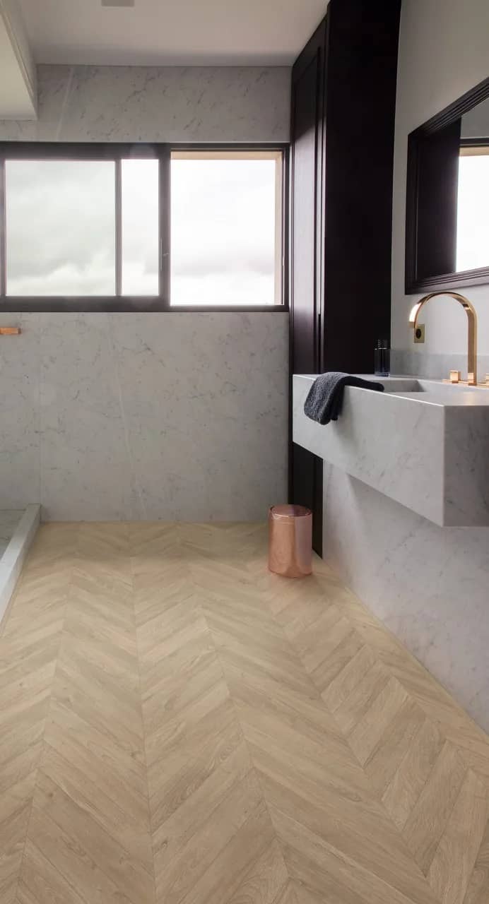 Chevron oak taupe Laminate Impressive patterns uygulama görünümü