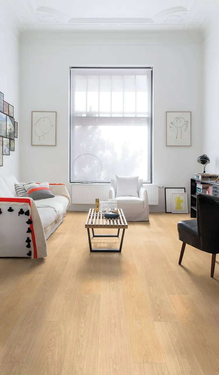 White varnished oak Laminate Largo uygulama görünümü
