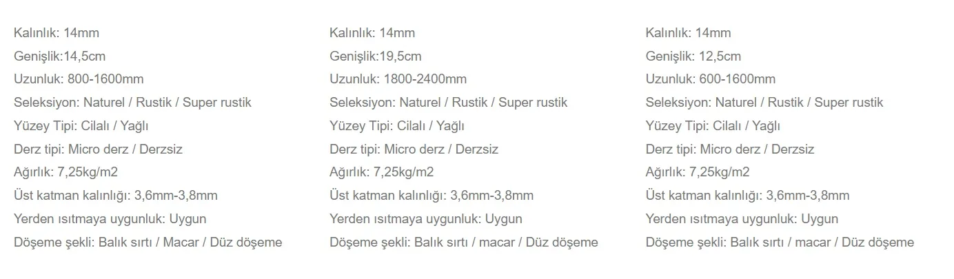 Plank teknik özellikler